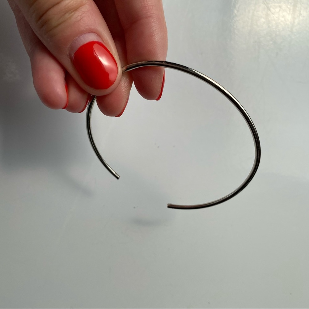 Vintage Thin Silver Stacking Bangle Bracelet - image 2